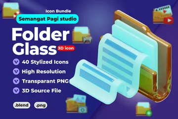 Folder Glass 3D Icon Pack
