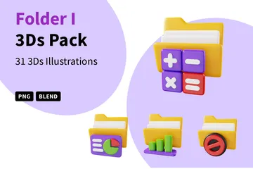 Folder I 3D Icon Pack