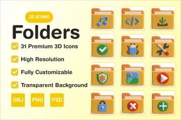 Folders 3D Icon Pack