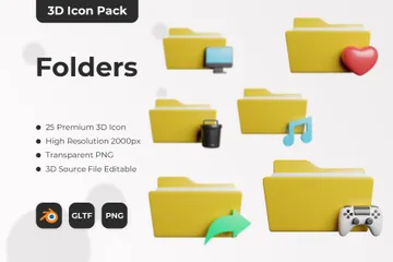 Folders 3D Icon Pack