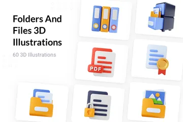 Folders And Files 3D Illustration Pack