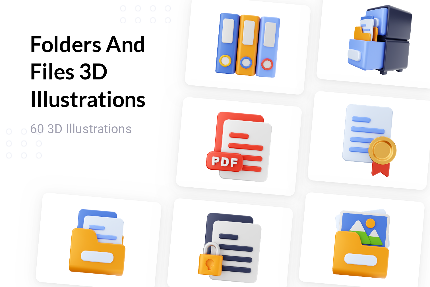 Folders And Files 3D Illustration Pack - 60 Free Download Files ...