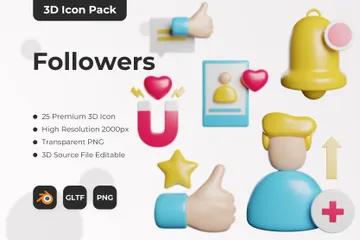 Followers 3D Icon Pack