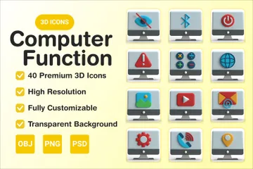 Fonction de l'ordinateur Pack 3D Icon