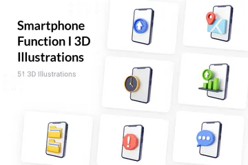 Fonction Smartphone I Pack 3D Illustration