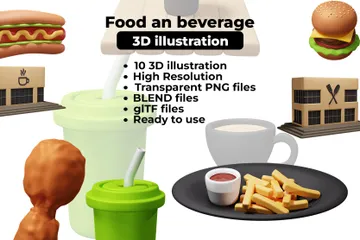 Food And Beverage 3D Icon Pack
