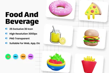 Food And Beverage 3D Icon Pack