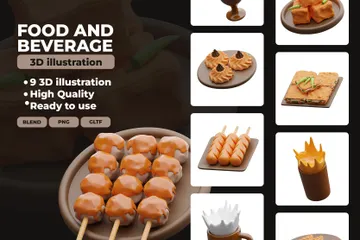 Food And Beverage 3D Icon Pack