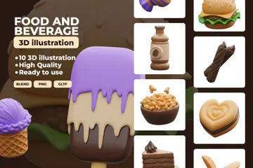 Food And Beverage 3D Icon Pack