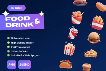飲食 3D Iconパック