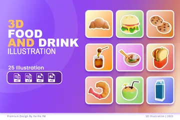 Food And Drink 3D Icon Pack