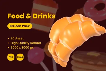 Food And Drinks 3D Icon Pack