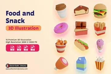 食べ物とスナック 3D Iconパック