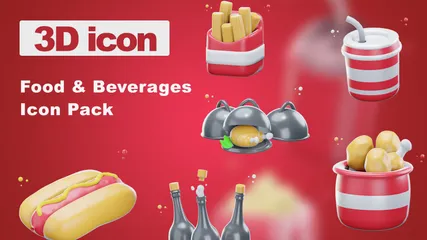 食品・飲料 3D Iconパック