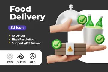 Food Deliver 3D Icon Pack
