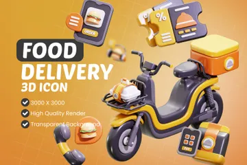 Food Delivery 3D Icon Pack