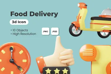 Food Delivery 3D Icon Pack