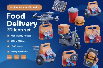 Food Delivery 3D Icon Pack