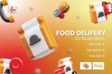 Food Delivery 3D Icon Pack