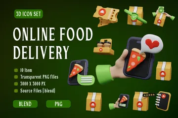 Food Delivery 3D Icon Pack