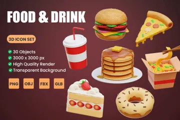 음식 및 음료 3D Icon 팩
