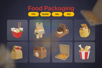 Food Packaging 3D Icon Pack