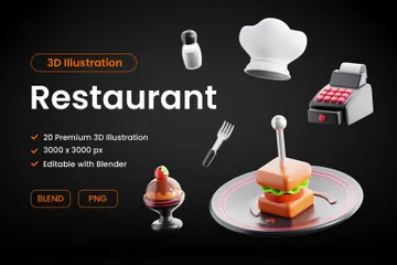 Food & Restaurant 3D Icon Pack