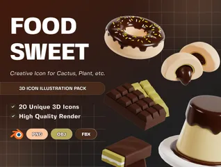 食べ物 甘い 3D Iconパック