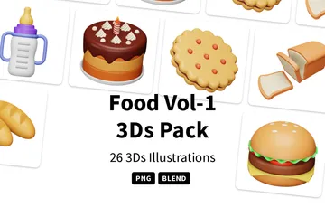 Food Vol-1 3D Icon Pack