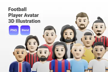 Football Player Avatar 3D Icon Pack