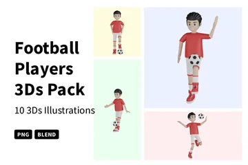 Football Players 3D Illustration Pack