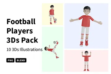 Football Players 3D Illustration Pack