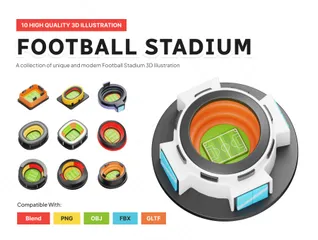 Football Stadium 3D Icon Pack