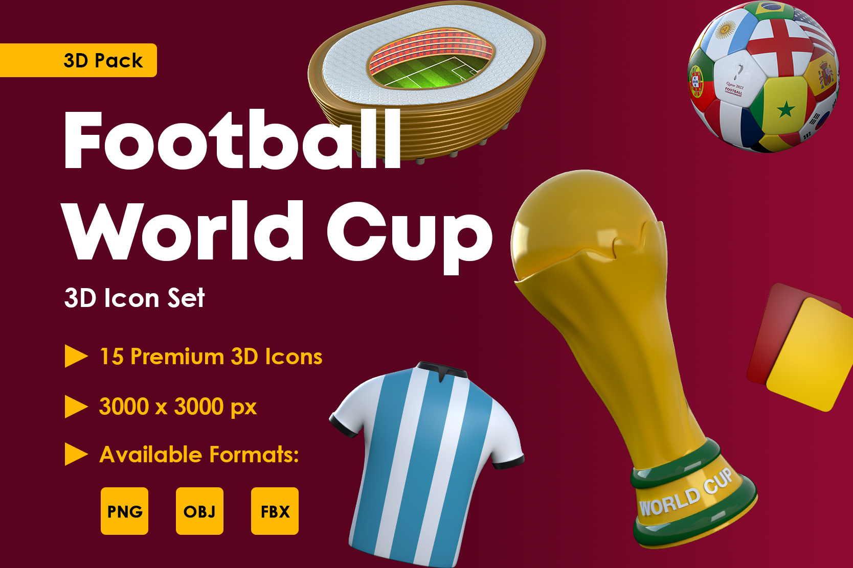 Football World Cup 3D Illustration Pack 15 Sports & Games 3D