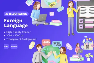 Foreign Language 3D Illustration Pack