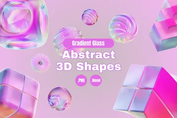 Forma abstracta de vidrio degradado Paquete de Icon 3D