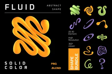 Forma abstracta fluida Paquete de Icon 3D