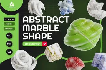 Forma de mármore abstrata Pacote de Icon 3D