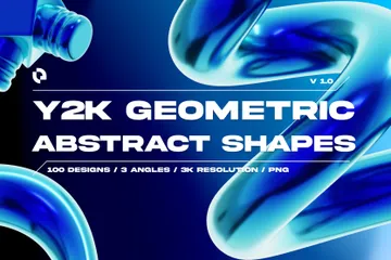 Formas abstractas geométricas Y2K Paquete de Icon 3D