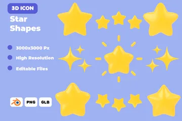 Formas de estrelas Pacote de Icon 3D