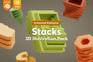 Formas de pilhas Pacote de Illustration 3D