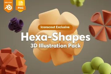 Formas hexadecimais Pacote de Icon 3D