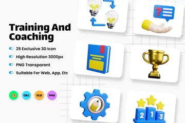 Formation et coaching Pack 3D Icon