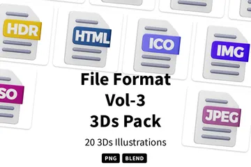 Formato de archivo Vol-3 Paquete de Icon 3D