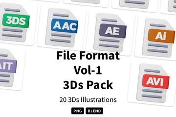 Formato de arquivo Vol-1 Pacote de Icon 3D