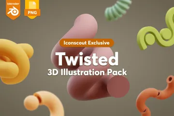 Forma Torcida Pacote de Illustration 3D