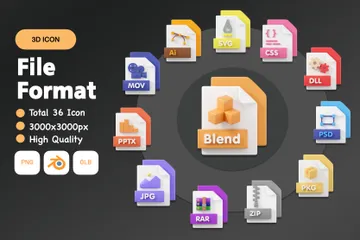 Formats de fichiers Pack 3D Icon