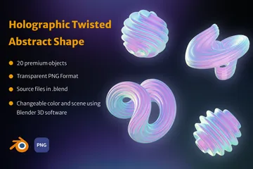 Forme abstraite holographique Pack 3D Icon