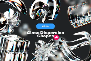 Forme de dispersion de verre Pack 3D Icon