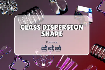 Forme de dispersion de verre Pack 3D Icon